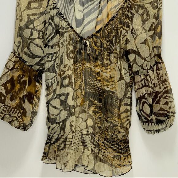 Cache Animal print Leopard Smocked - Picture 2 of 5